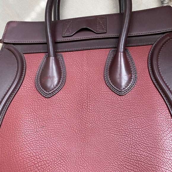 CELINE Tricolor luggage bag leather and suede Mini - Picture 15 of 16